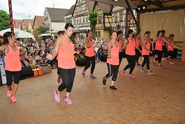 Zur Eröffnung des Fauststadtfests tanzte unter anderen die Gruppe LaGym Fitness & Dance des TSV Knittlingen. | Foto: Haller