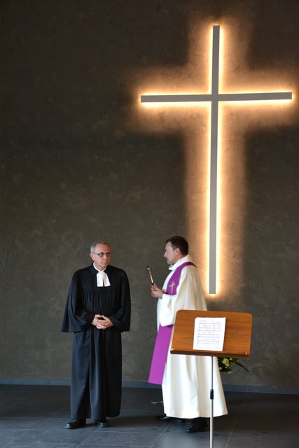 Pfarrer Wolfgang Streicher (rechts) und Prädikant Thomas Dittes