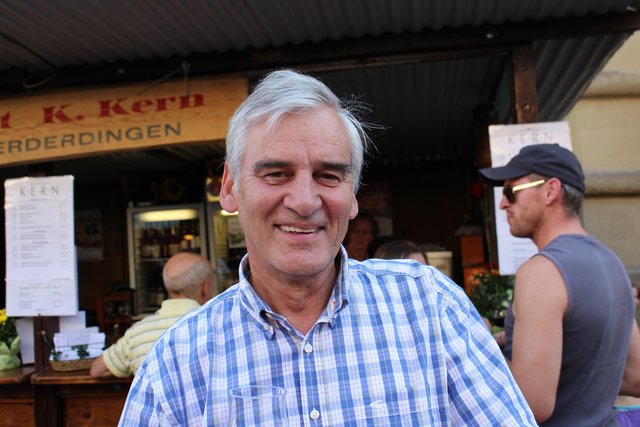 Bruno Friedrich, Bräunlingen/Schwarzwald: "Ich bin das erste Mal beim Weinfest in Bretten. Ich finde es superschön, tolles Essen, tolle Weine. Da vermisse ich mein Lieblingsbier gar nicht."