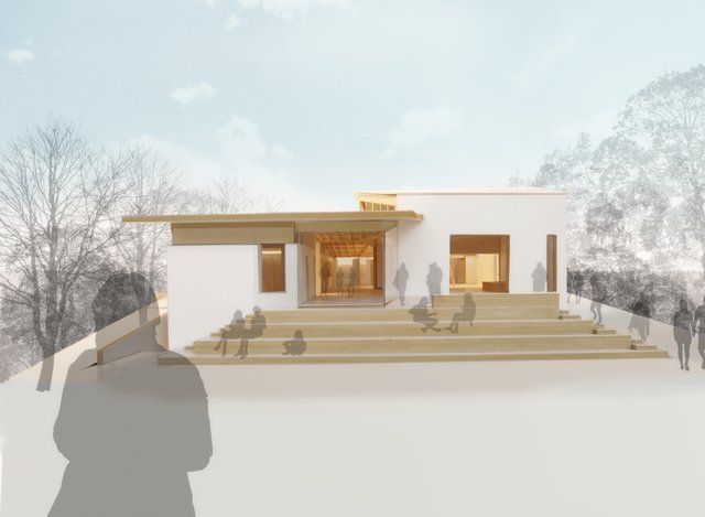 Die Ansicht des Gemeindezentrums von der Talbachstraße aus. (Fotomopntage: Architekturbüro Veit Ruser und Partner)