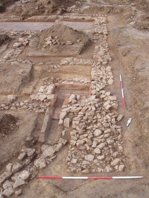 Villa Rustica: die Entwässerung der Warmluftheizung (Hypokaustum).