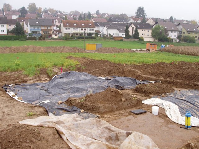 Farbiger Fußboden der Villa Rustica.