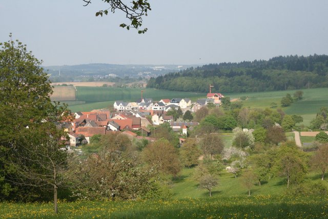 Blick auf Dürrenbüchig im Frühjahr.