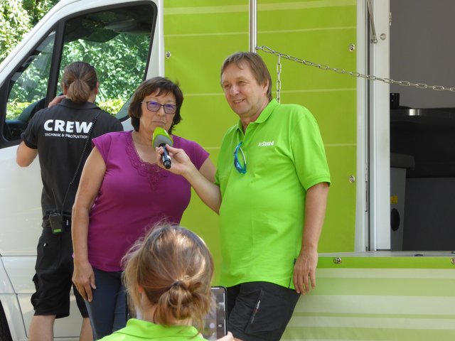 Ute Thumm im Interview mit Moderator Jürgen Essig.