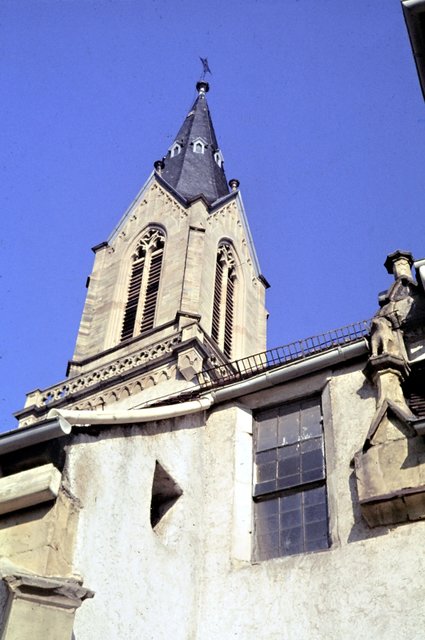 Seltener Anblick: Auch an der Stiftskirche sitzt ein steinernes Hundle. | Foto: Stadtarchiv Bretten