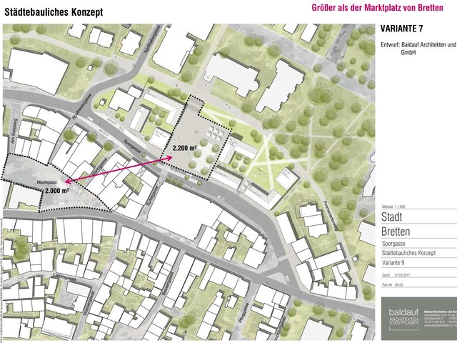 Städtebauliches Konzept - Variante 7 | Foto: Planungsbüro Baldauf Architekten und Stadtplaner