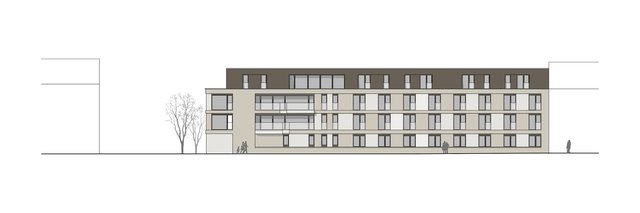 Künftige Ansicht der ASB-Seniorenresidenz von der Wilhelmstraße. | Foto: ASB Region Karlsruhe / Architrav Architekten Karlsruhe