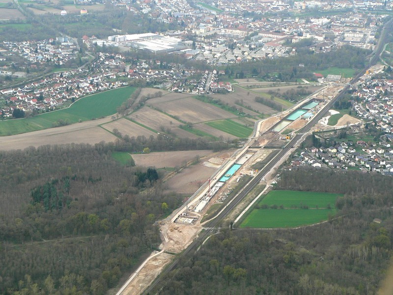 Bauarbeiten am Rastatter Tunnel.