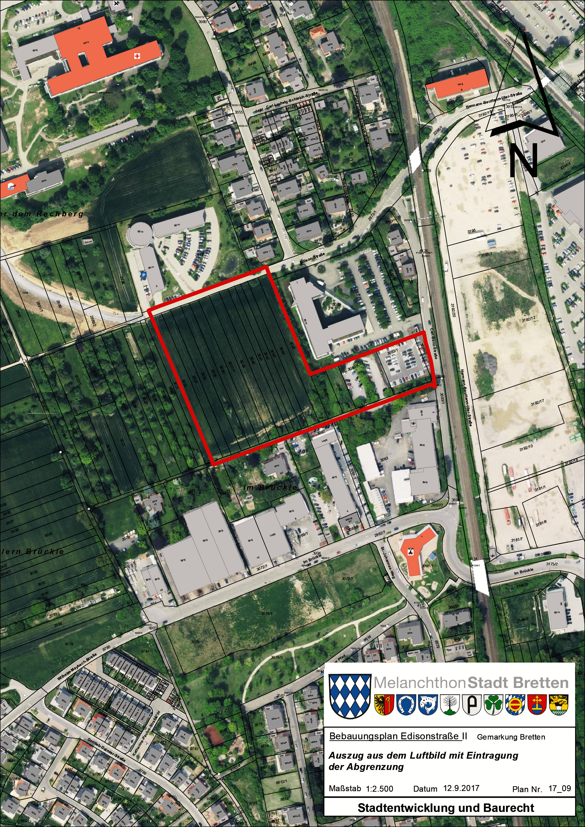 Seeburger erweitert: In dem rot umrandeten Areal sollen ein Business Resort und ein neues Bürogebäude entstehen.