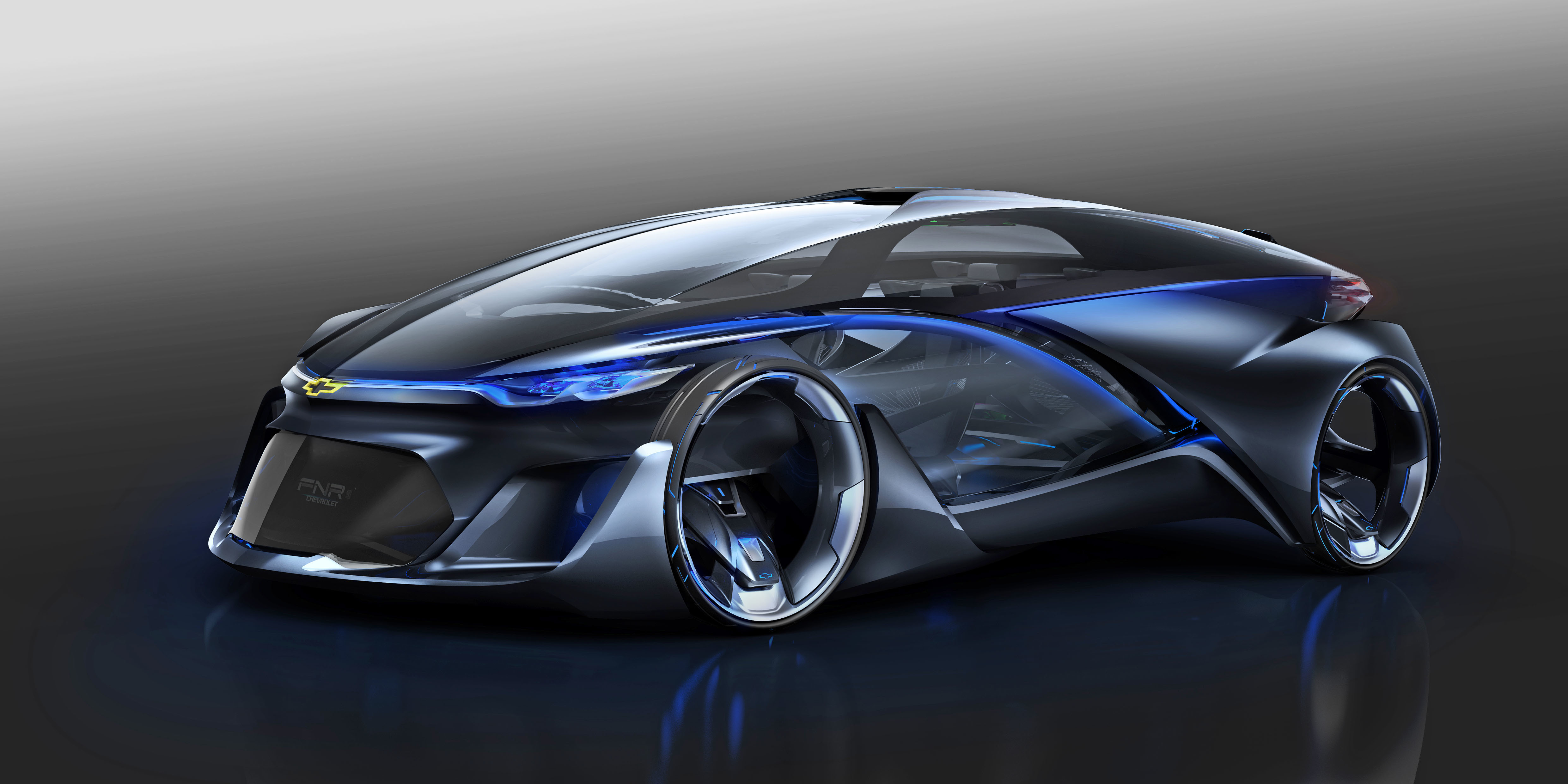 Der Chevrolet FNR beispielsweise ist ein autonomes Fahrzeugkonzept, das sich nicht nur elektrisch, sondern komplett autonom bewegt. Viele der Komfortmerkmale im Fahrgastraum beruhen auf intelligente Hightech-Textilien.