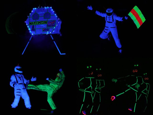 Volleyball Schwarzlicht Show "Mars Mission"