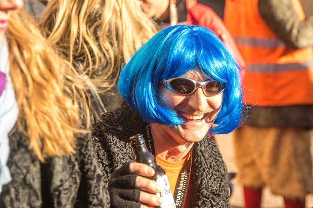 Hubert Becker aus Bauerbach beim Umzug in Flehingen