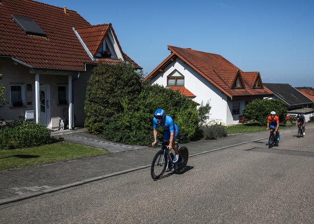 KRAICHGAU, GERMANY - JUNE 03:  Patrick Lange competes in the bike leg during the Sparkasse IRONMAN 70.3 Kraichgau powered by KraichgauEnergie on June 3, 2018 in Kraichgau, Germany.  (Photo by Joern Pollex/Getty Images for IRONMAN)