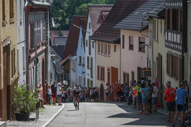KRAICHGAU, GERMANY - JUNE 03:  Athletes compete in the bike leg during the Sparkasse IRONMAN 70.3 Kraichgau powered by KraichgauEnergie on June 3, 2018 in Kraichgau, Germany.  (Photo by Joern Pollex/Getty Images for IRONMAN)