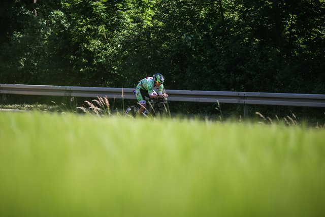 KRAICHGAU, GERMANY - JUNE 03:  Athletes compete in the bike leg during the Sparkasse IRONMAN 70.3 Kraichgau powered by KraichgauEnergie on June 3, 2018 in Kraichgau, Germany.  (Photo by Joern Pollex/Getty Images for IRONMAN)