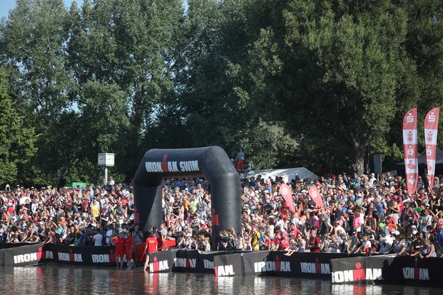 KRAICHGAU, GERMANY - JUNE 03:  General view before the swim leg of  Sparkasse IRONMAN 70.3 Kraichgau powered by KraichgauEnergie on June 3, 2018 in Kraichgau, Germany.  (Photo by Joern Pollex/Getty Images for IRONMAN)