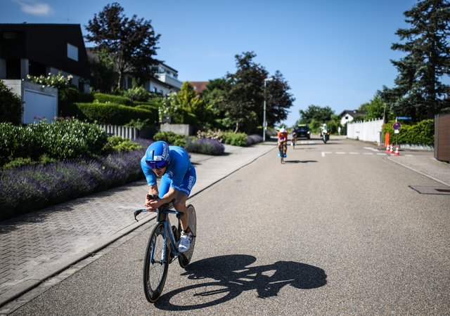 KRAICHGAU, GERMANY - JUNE 03:  Patrick Lange competes in the bike leg during the Sparkasse IRONMAN 70.3 Kraichgau powered by KraichgauEnergie on June 3, 2018 in Kraichgau, Germany.  (Photo by Joern Pollex/Getty Images for IRONMAN)