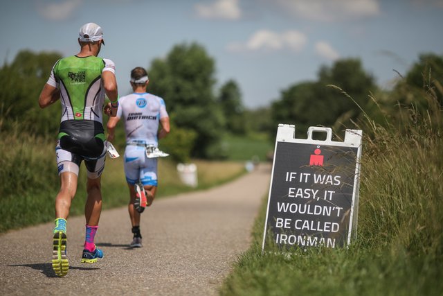 KRAICHGAU, GERMANY - JUNE 03:  Athletes compete in the running leg during the Sparkasse IRONMAN 70.3 Kraichgau powered by KraichgauEnergie on June 3, 2018 in Kraichgau, Germany.  (Photo by Joern Pollex/Getty Images for IRONMAN)