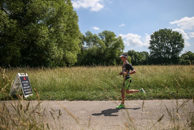 KRAICHGAU, GERMANY - JUNE 03:  Athletes compete in the running leg during the Sparkasse IRONMAN 70.3 Kraichgau powered by KraichgauEnergie on June 3, 2018 in Kraichgau, Germany.  (Photo by Joern Pollex/Getty Images for IRONMAN)