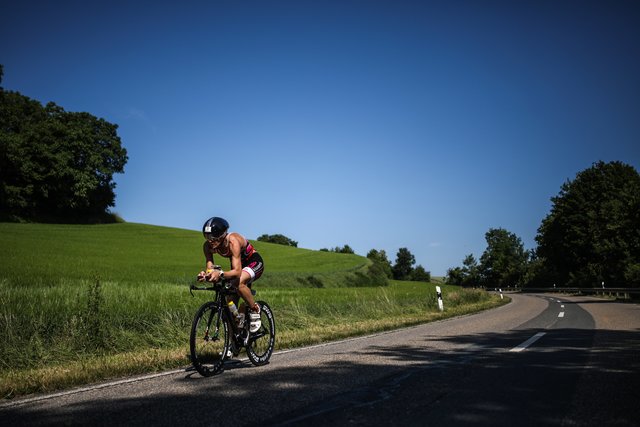 KRAICHGAU, GERMANY - JUNE 03:  Athletes compete in the bike leg during the Sparkasse IRONMAN 70.3 Kraichgau powered by KraichgauEnergie on June 3, 2018 in Kraichgau, Germany.  (Photo by Joern Pollex/Getty Images for IRONMAN)