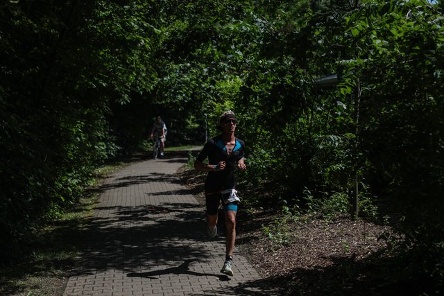 KRAICHGAU, GERMANY - JUNE 03:  Athletes compete in the running leg during the Sparkasse IRONMAN 70.3 Kraichgau powered by KraichgauEnergie on June 3, 2018 in Kraichgau, Germany.  (Photo by Joern Pollex/Getty Images for IRONMAN)