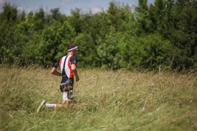 KRAICHGAU, GERMANY - JUNE 03:  Athletes compete in the running leg during the Sparkasse IRONMAN 70.3 Kraichgau powered by KraichgauEnergie on June 3, 2018 in Kraichgau, Germany.  (Photo by Joern Pollex/Getty Images for IRONMAN)