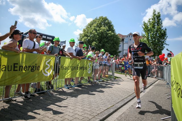 KRAICHGAU, GERMANY - JUNE 03:  Andi Boecherer competes in the run leg during the Sparkasse IRONMAN 70.3 Kraichgau powered by KraichgauEnergie on June 3, 2018 in Kraichgau, Germany.  (Photo by Joern Pollex/Getty Images for IRONMAN)