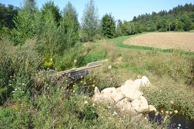 Der aufgestaute Hungergraben hält bei Starkregen das Wasser zurück.
