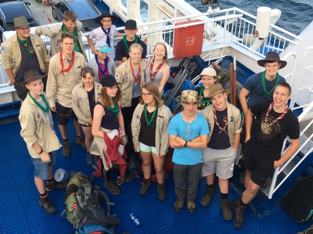 "Die Großfahrtengruppe auf der Fähre nach Schweden"