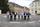 Baustellenabnahme: Bürgermeister Michael Nöltner (Mitte) schneidet symbolisch das Band durch. An seiner Seite Achim Kleinhans (zweiter von links), Karl  Velte (dritter von links), Simon Bolg (dritter von rechts), Fabian Dickemann (zweiter von rechts) sowie Vertreter der ausführenden Firma. | Foto: pa