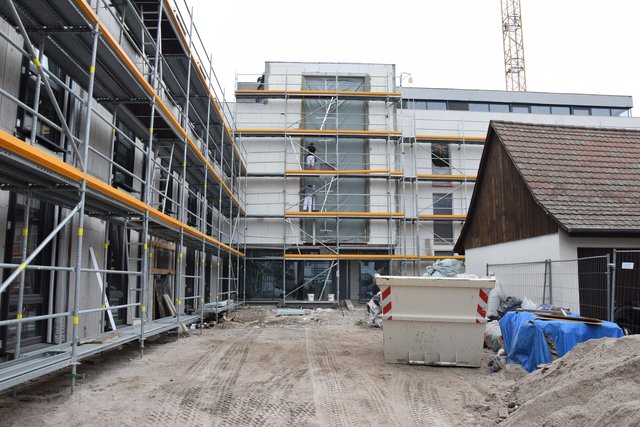 Gesundheitszentrum Jöhlingen: So sieht der Blick von der Jöhlinger Straße auf die Baustelle im September 2018 aus. Foto: ch