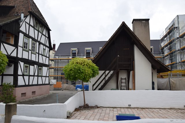 Die Fachwerkgebäude bleiben erhalten. Foto: ch