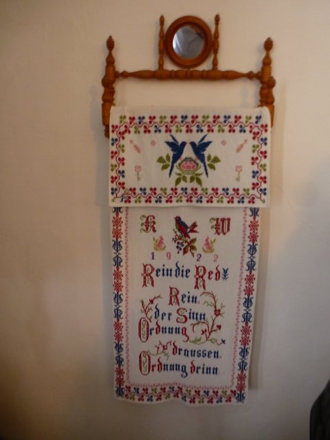 Handtuchüberwurf im Museum