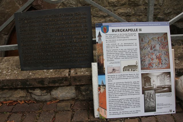 Alte und neue historische Tafel des Heimatvereins Obergrombach, konzipiert von Heinz Willy.