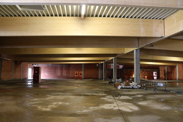 Ein Blick in den Innenbereich des Rohbaus.