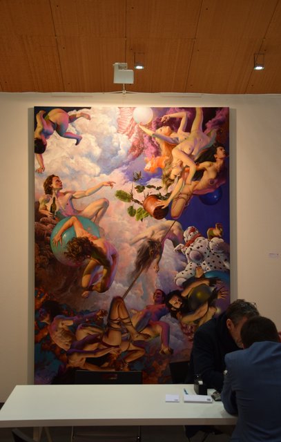 Barocke Üppigkeit: Die Galerie Rothamel präsentiert Nguyen Xuan Huy´s Tripthychon "Waiting until Heaven is Done". Foto: ch