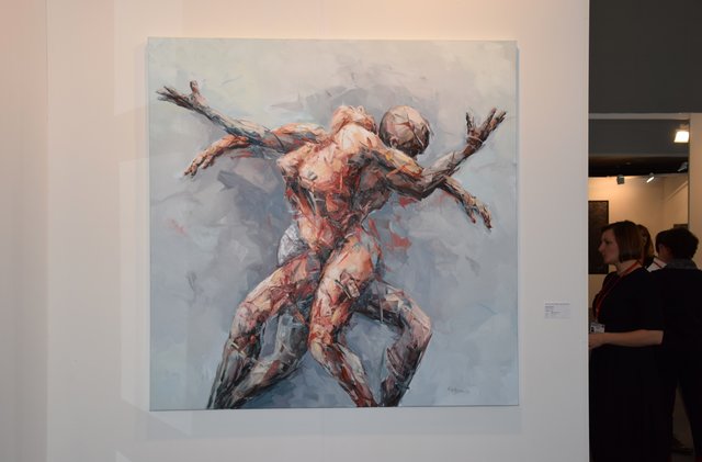 Körperlichkeit: "Verwachsen" hat Eberhard Bitter sein bei der Galerie Schöber ausgestelltes Bild getauft. Foto: ch