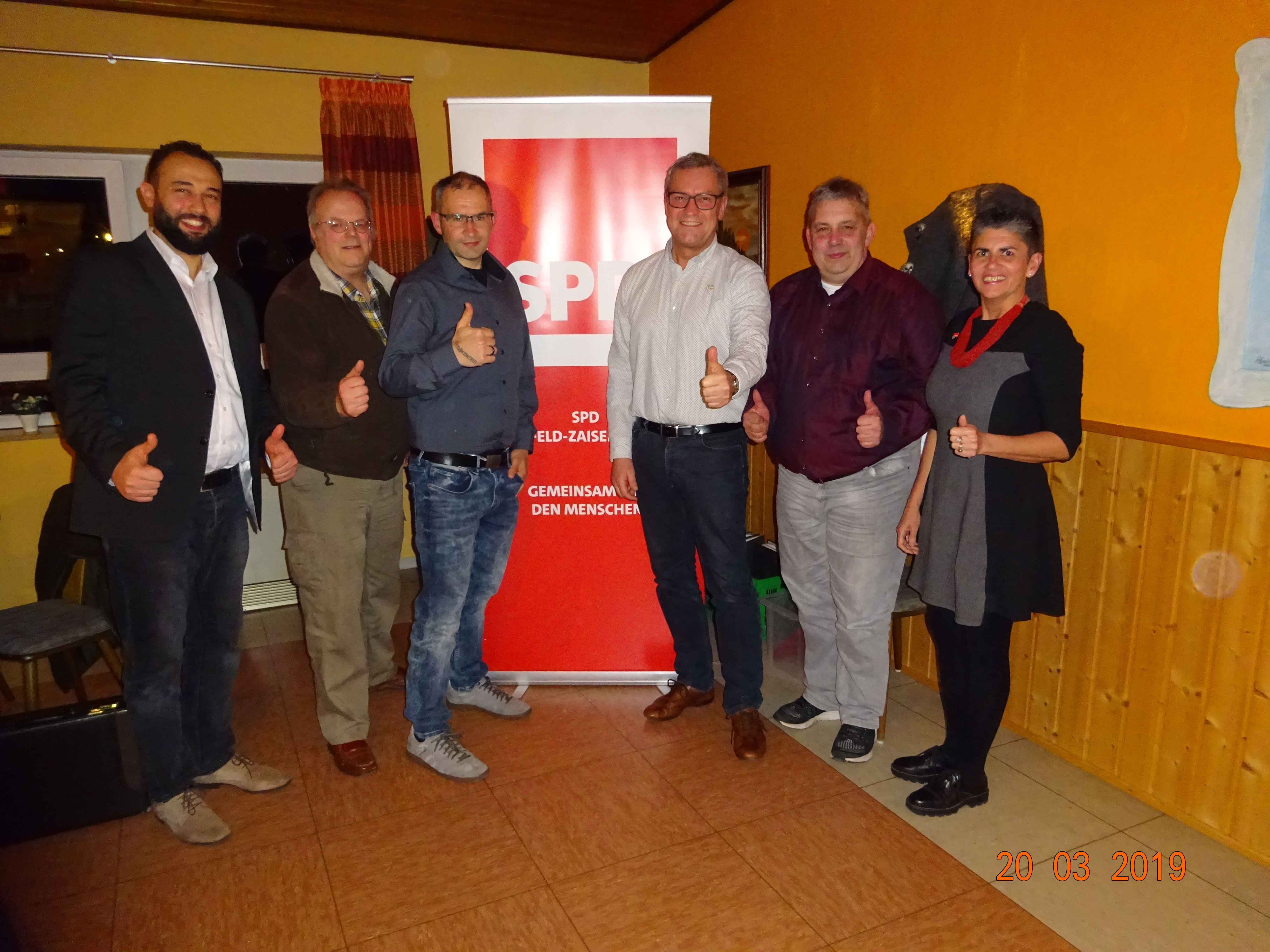 Die SPD-Kandidaten für die Gemeinderatswahl in Sulzfeld, v.l.n.r.: Dr. Tarak Turki, Claus Retzbach, Jens Niese, Andreas Klose, Bernhard Wilhelm, Margareth Lindenberg.