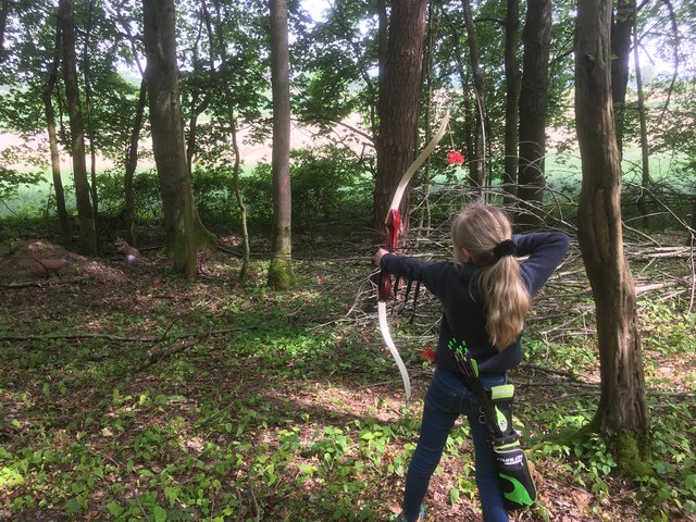 Station des Parcours im Wald