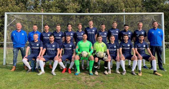 Der Spielerkader der 1. Mannschaft des FC Neibsheim, personell derzeit arg gebeutelt