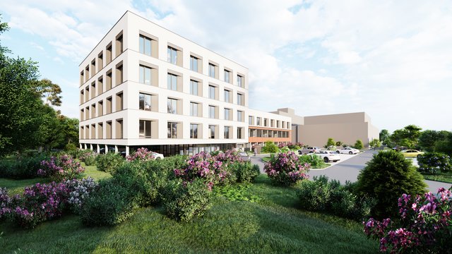 Die Umgebung des neuen Fachärztezentrums soll mit viel Grün aufgewertet werden. | Foto: Südbau