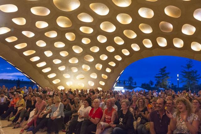 Holzpavillon. Balldahlie. Foto: © Bundesgartenschau Heilbronn 2019 GmbH 