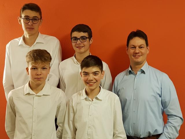 Posaunen Quartett (Lehrer: Stephan Arendt) Mischa Körner, Benjamin Schoch, Tim Spiegel und Jonas Stezelberger