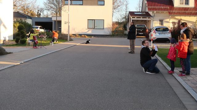 Am vergangenen Sonntag, 22. März, erschallte im Rinklinger Kastanienweg plötzlich Beethovens "Ode an die Freude".  | Foto: Lars Vollmer