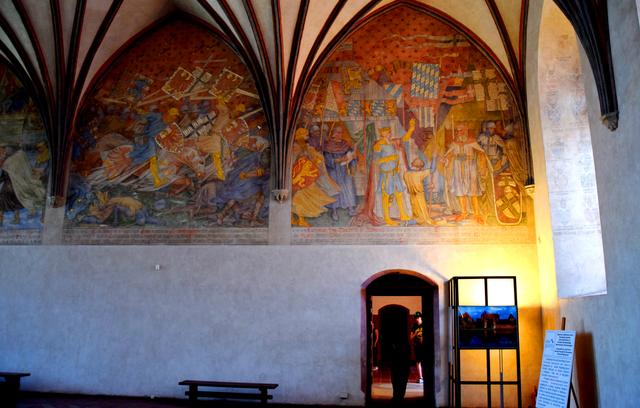 Wandmalereien im Großen Remter im Mittelschloss der Marienburg. | Foto: ch