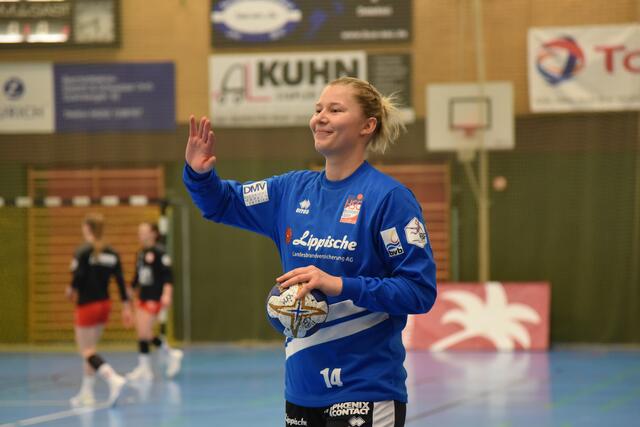 Kamila Kordovska (RL) vor dem Match in der Neurotthalle
FotoArchiv Merkel+Merkel