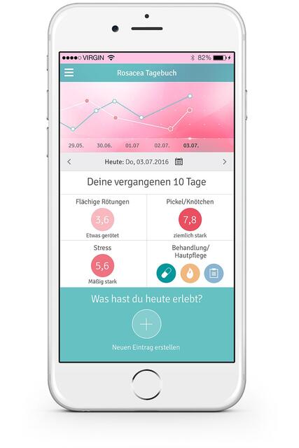 Die kostenlose App „Rosacea-Tagebuch" kann dabei helfen, neue Krankheitsschübe zu vermeiden. Foto: djd/https://www.rosacea-info.de/