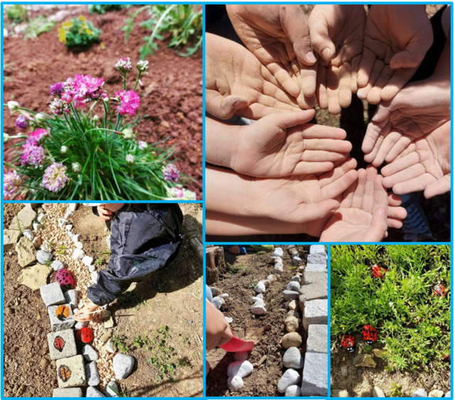 "Unser bienen- und insektenfreundlicher Garten. Passend zu unserem Jahresthema 'Tier-und Umweltschutz' haben wir diesen gemeinsam mit den Kindern eingesät, gepflegt und gestaltet!" | Foto: Melanie Aloi, Kindertagestätte St. Elisabeth Bretten