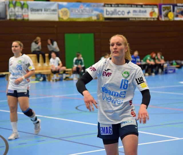 Mitspielerin Ramona Morf-Bachmann, die Frisch Auf Göppingen dito verlässt.
FotoArchiv Merkel+Merkel