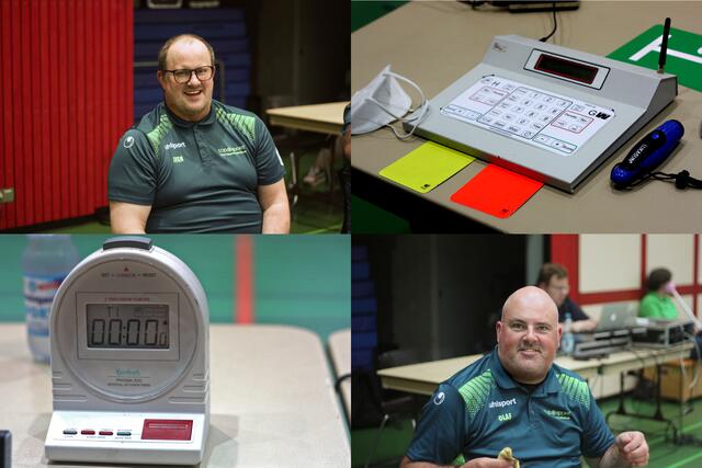 Ohne sie ginge gar nichts: Die Zeitnehmer und Protokollanten des Matches...
FotoArchiv Merkel+Merkel